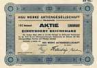Historisches Wertpapier: NSU-Werke AG, 100 RM, 1941